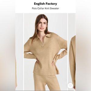 English Factory Polo Collar Knit Sweater. Brand New with Tags, size XS, Camel